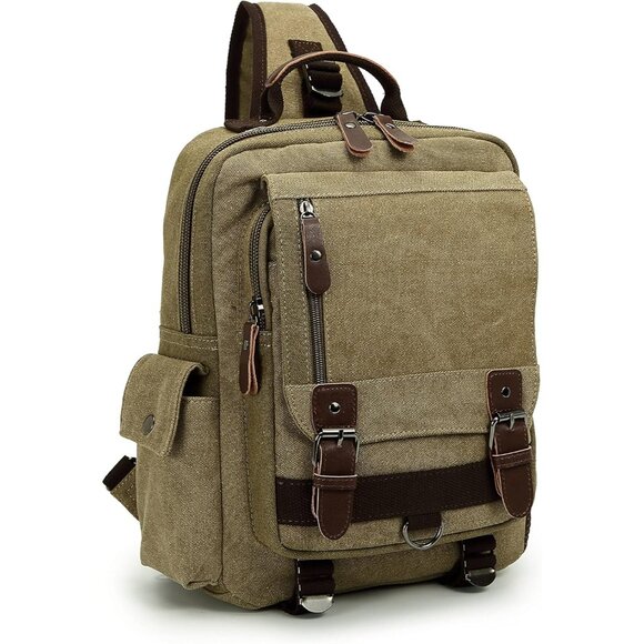 Canvas Messenger Bag Small Crossbody Shoulder Bag Casual Storage for Daily Use - Picture 2 of 9